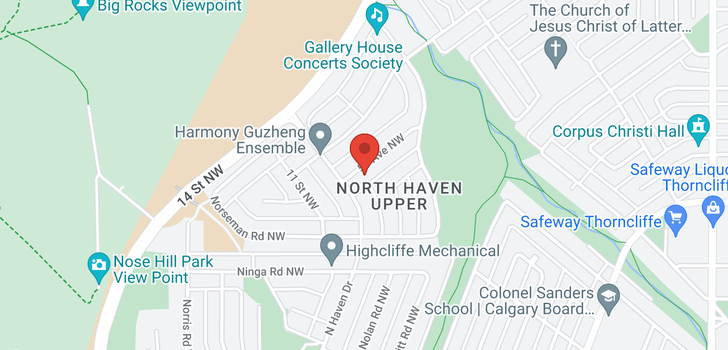 map of 1316 56 Avenue NW